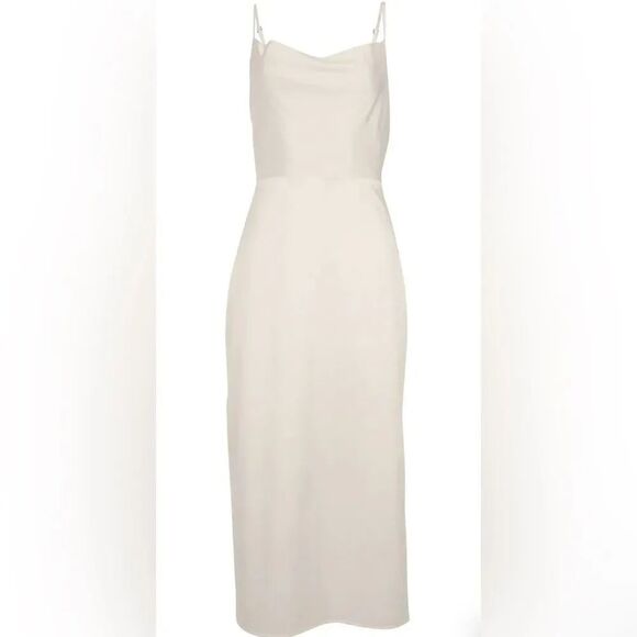 VENUS Dresses & Skirts - 🛍️Cowl Neck Satinny Slip Dress in Ivory New With Tags  Size 8
